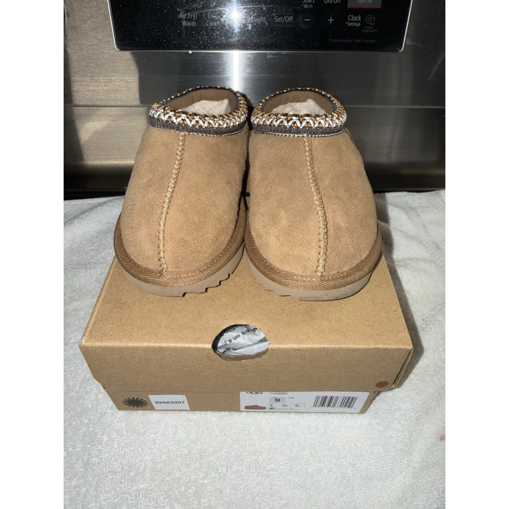 UGG Tasman II Kids' Slipper Size 9 Chestnut Suede Slip-On